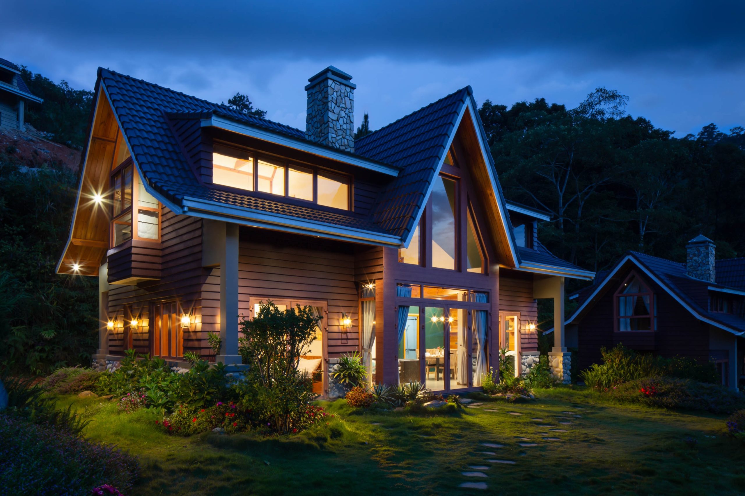 a house with a large front yard