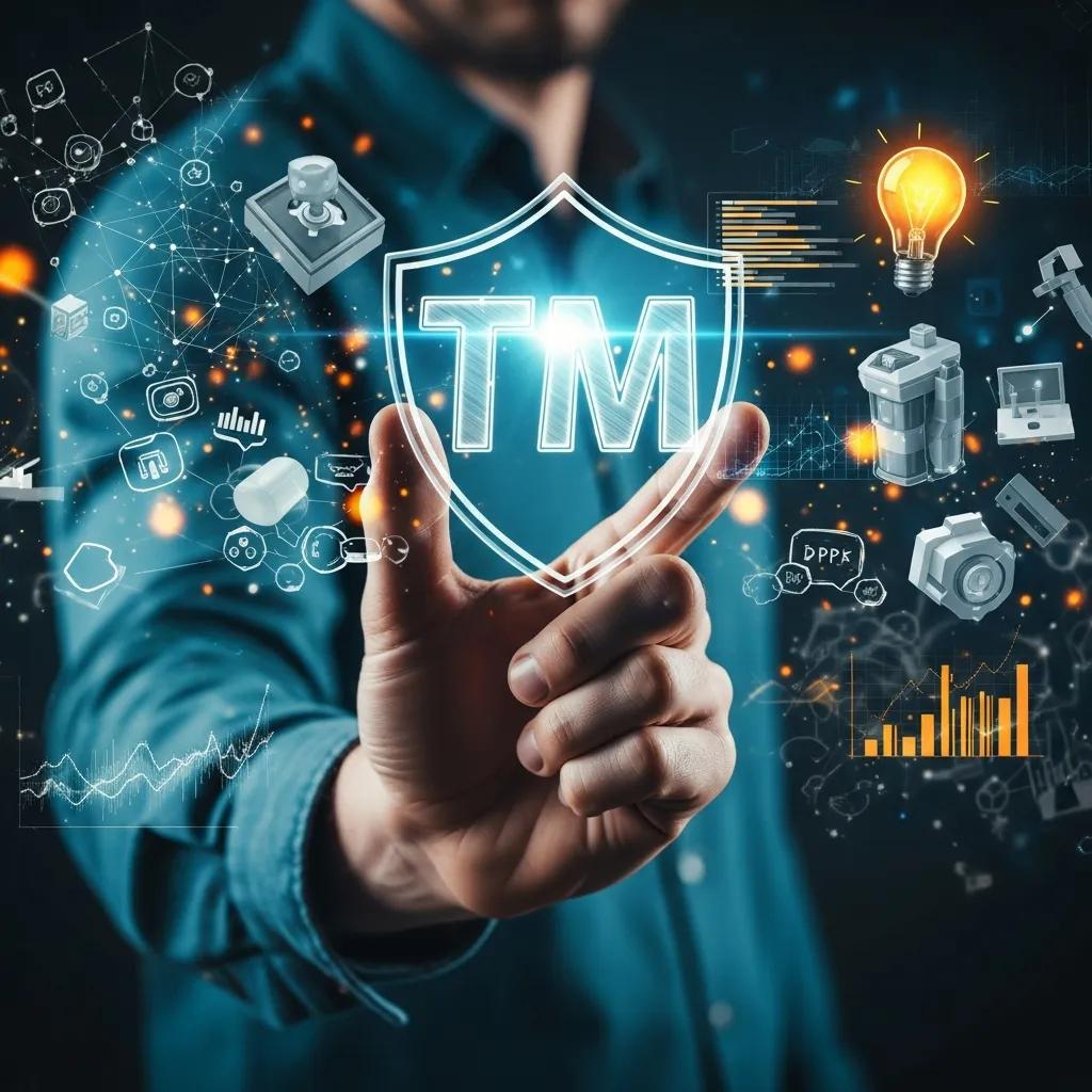 Hand holding a trademark symbol representing intellectual property protection for startups